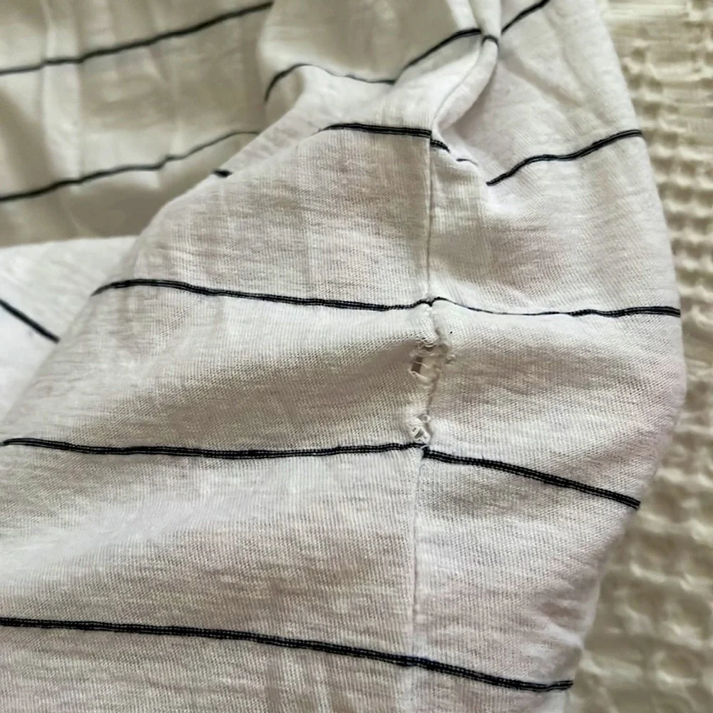 CAMILLA & MARC C&M LOGO RACERBACK LONG DRESS - NAVY & WHITE STRIPED - SIZE L - Picture 7 of 7